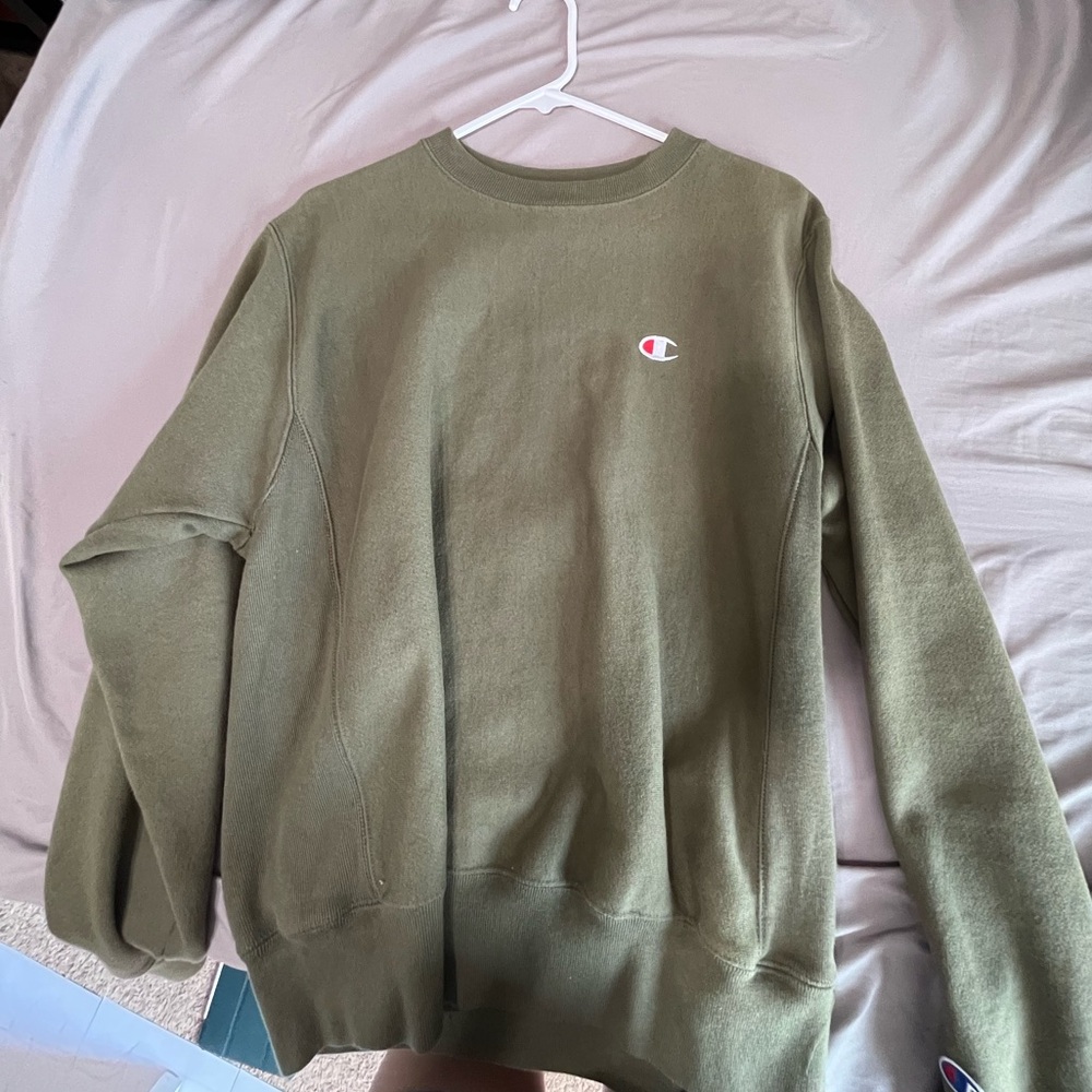 like new green champion crewneck